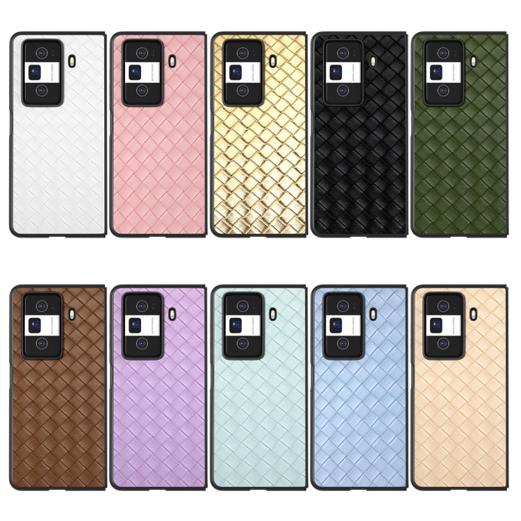 For Honor Magic Vs3 Black Frame Woven Texture PU Phone Case