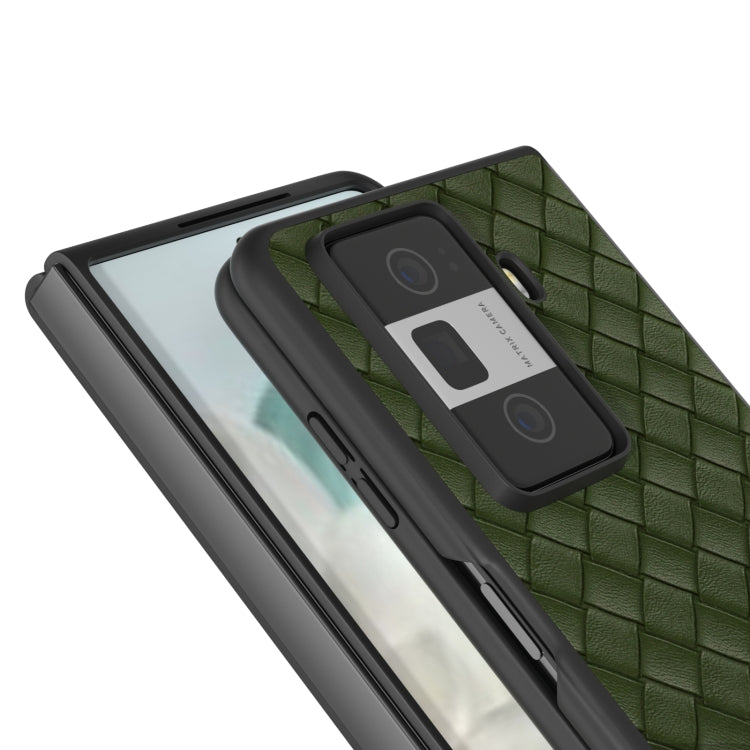 For Honor Magic Vs3 Black Frame Woven Texture PU Phone Case