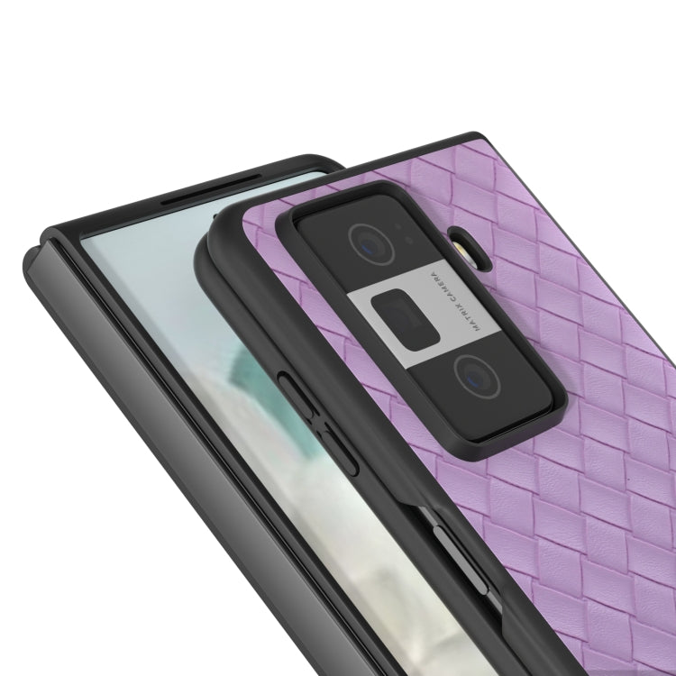 For Honor Magic Vs3 Black Frame Woven Texture PU Phone Case