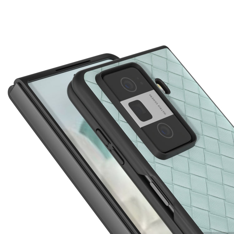 For Honor Magic Vs3 Black Frame Woven Texture PU Phone Case