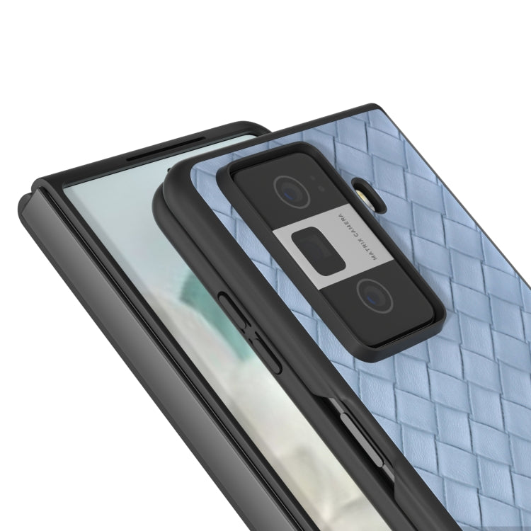 For Honor Magic Vs3 Black Frame Woven Texture PU Phone Case