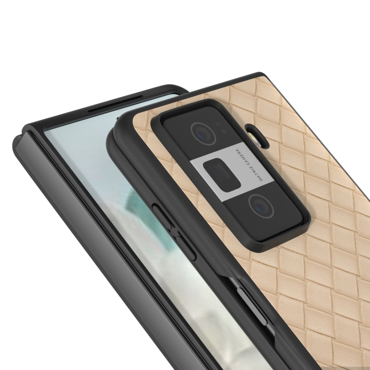 For Honor Magic Vs3 Black Frame Woven Texture PU Phone Case