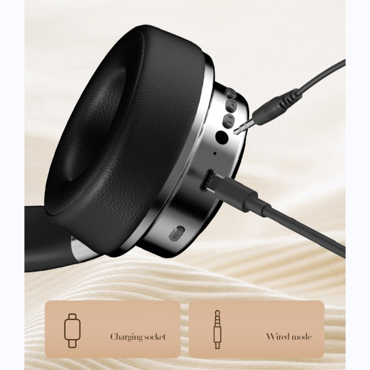 CR-9 Metal Retro Head-mounted Wireless Bluetooth Earphone