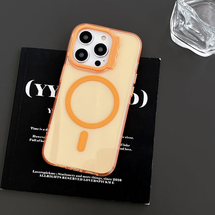 For iPhone 15 MagSafe Colorful Wavy Circle PC Hybrid TPU Phone Case