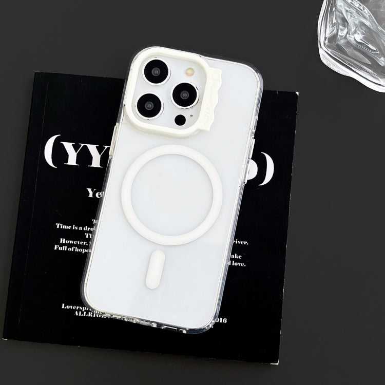 For iPhone 15 Pro MagSafe Colorful Wavy Circle PC Hybrid TPU Phone Case