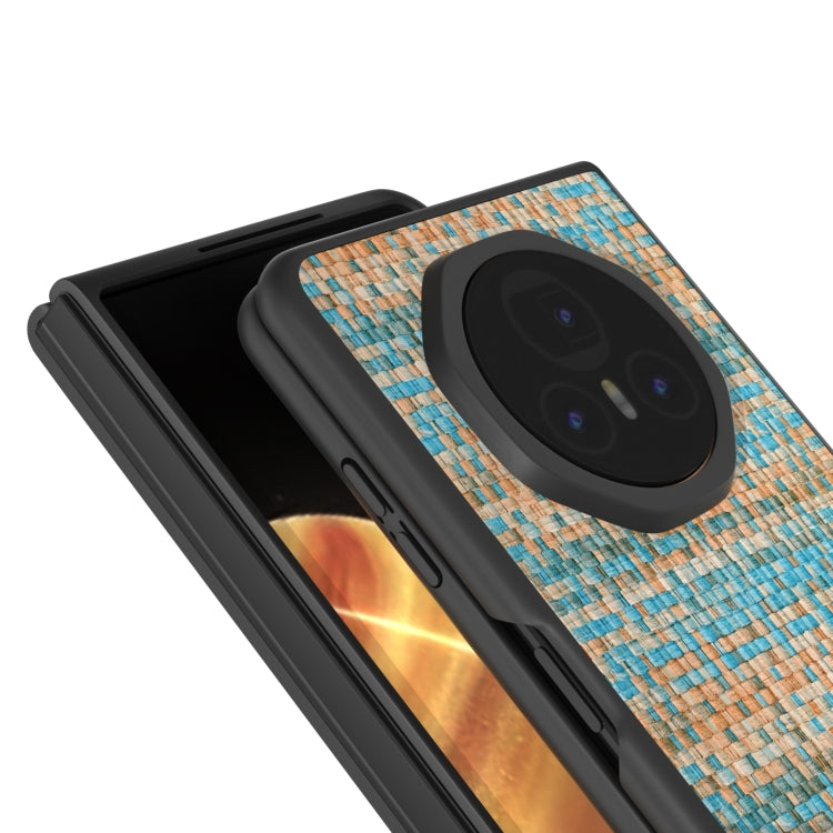 For Honor Magic V3 Black Frame Color Lattice Texture PU Phone Case