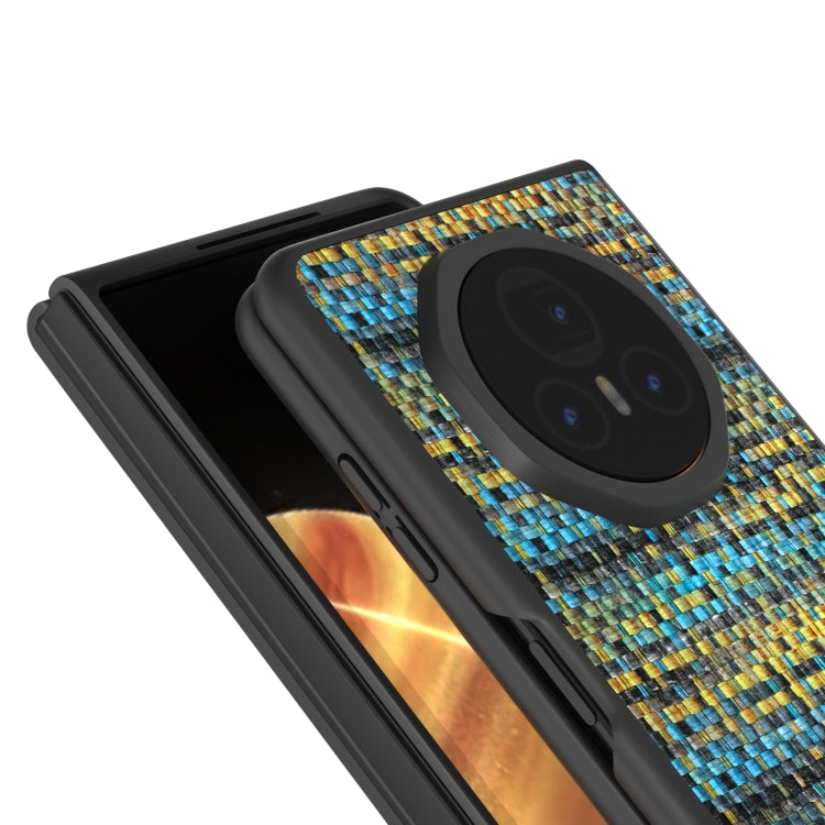 For Honor Magic V3 Black Frame Color Lattice Texture PU Phone Case