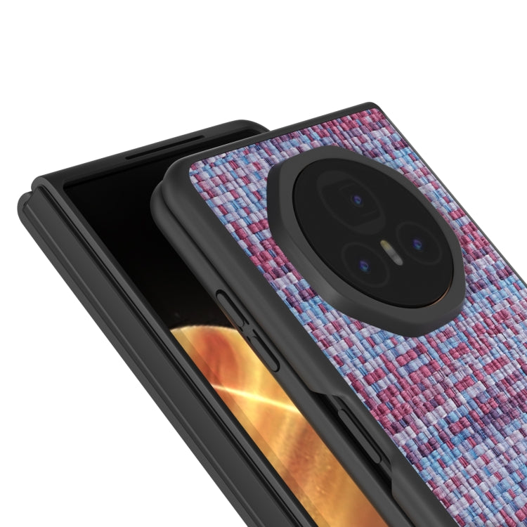 For Honor Magic V3 Black Frame Color Lattice Texture PU Phone Case