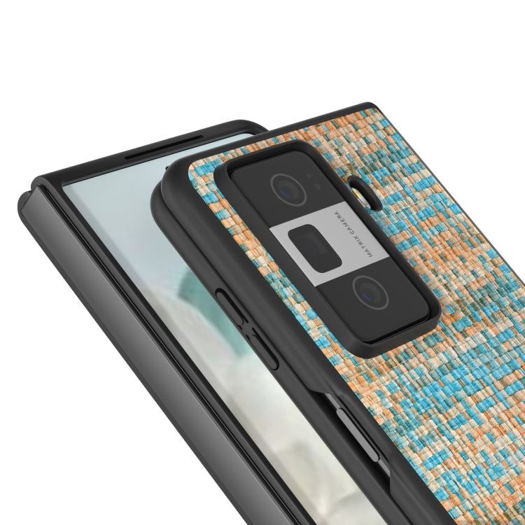 For Honor Magic Vs3 Black Frame Color Lattice Texture PU Phone Case