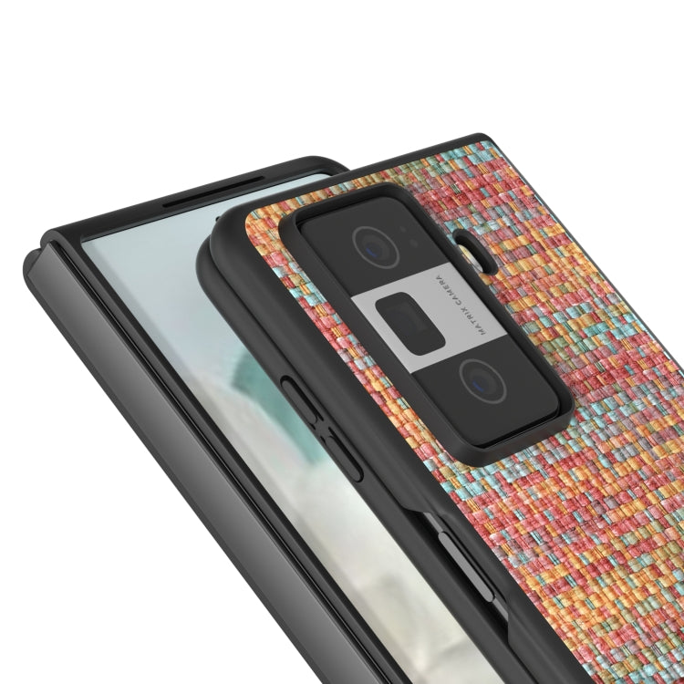 For Honor Magic Vs3 Black Frame Color Lattice Texture PU Phone Case
