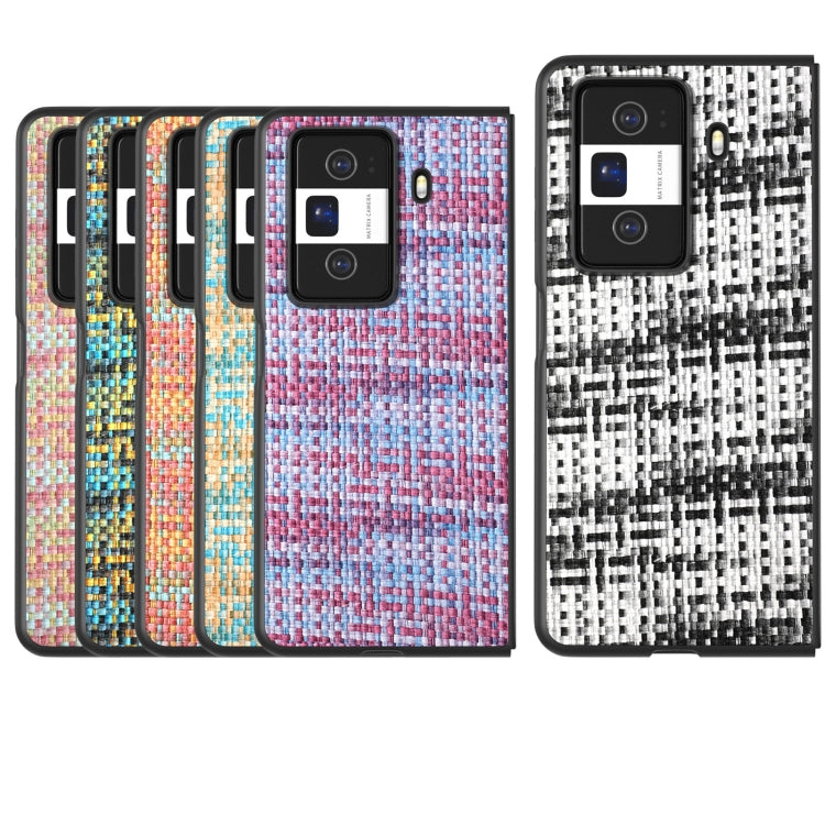For Honor Magic Vs3 Black Frame Color Lattice Texture PU Phone Case