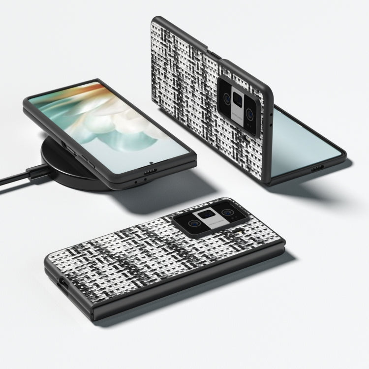 For Honor Magic Vs3 Black Frame Color Lattice Texture PU Phone Case