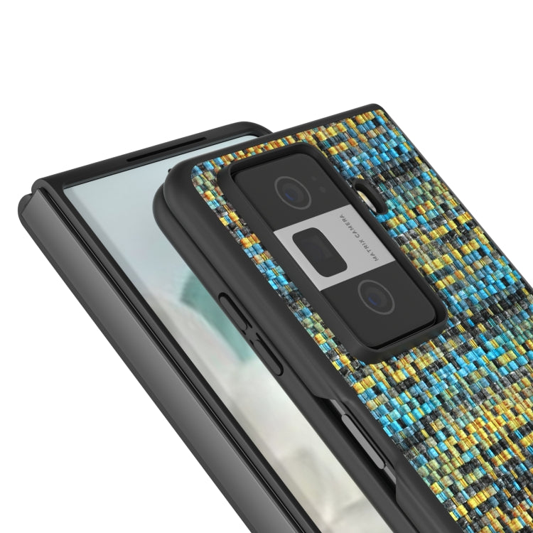 For Honor Magic Vs3 Black Frame Color Lattice Texture PU Phone Case