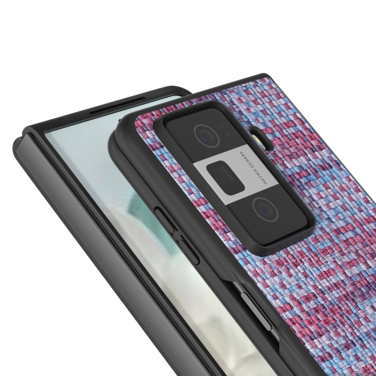 For Honor Magic Vs3 Black Frame Color Lattice Texture PU Phone Case