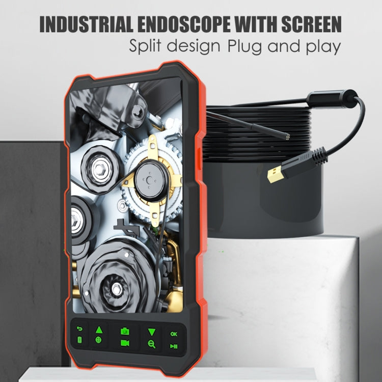 T21 4.5 inch IPS Color Screen 8mm Single Camera Split Hard Cable Industrial Endoscope, Length:5m - Black Red
