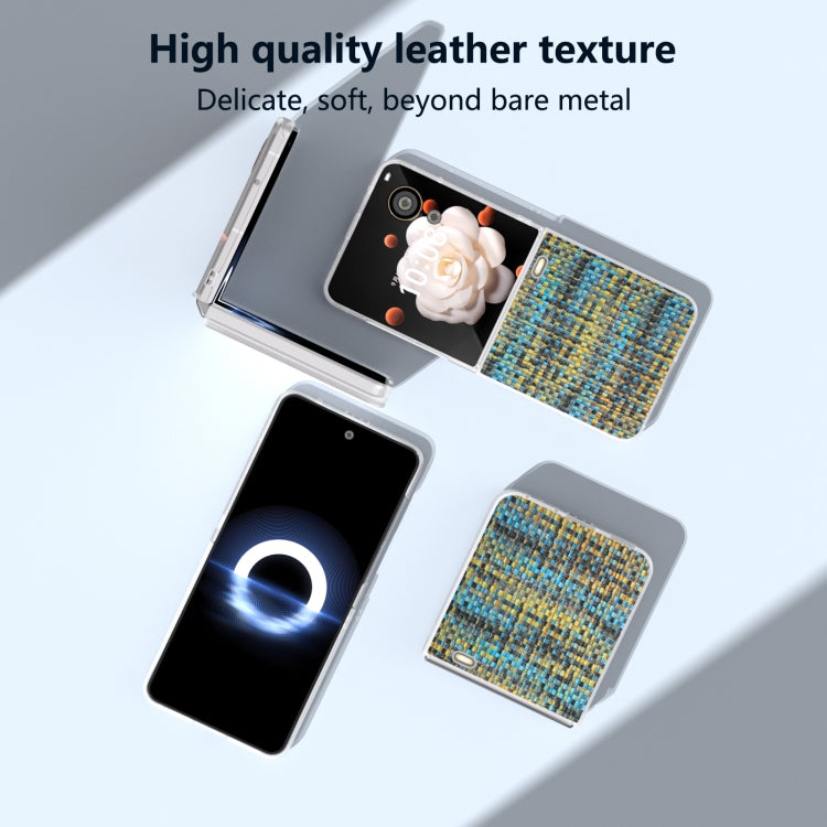 For Honor Magic V Flip Frosted Translucent Frame Color Lattice Texture PU Phone Case