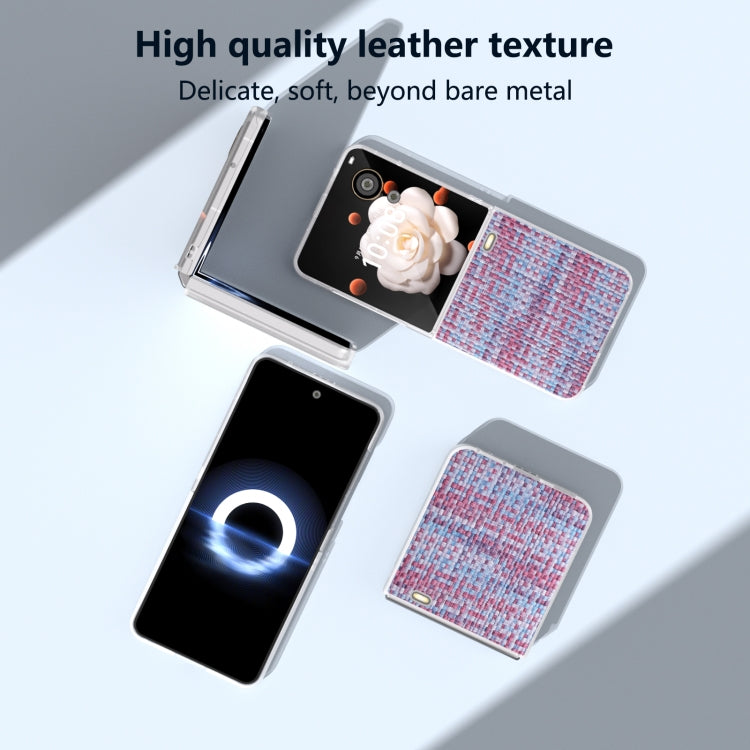 For Honor Magic V Flip Frosted Translucent Frame Color Lattice Texture PU Phone Case