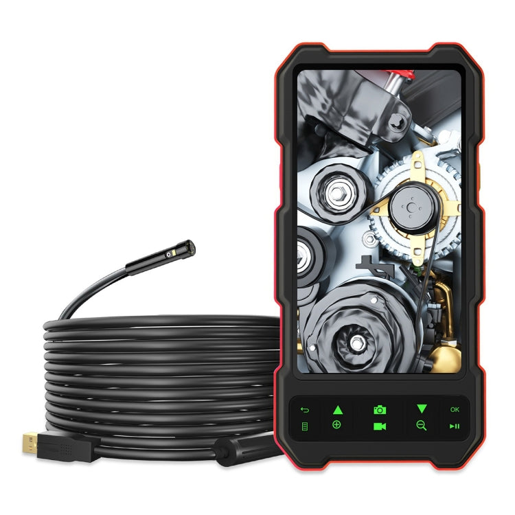 T21 4.5 inch IPS Color Screen 7.9mm Triple Camera Split Hard Cable Industrial Endoscope, Length:2m - Black Red