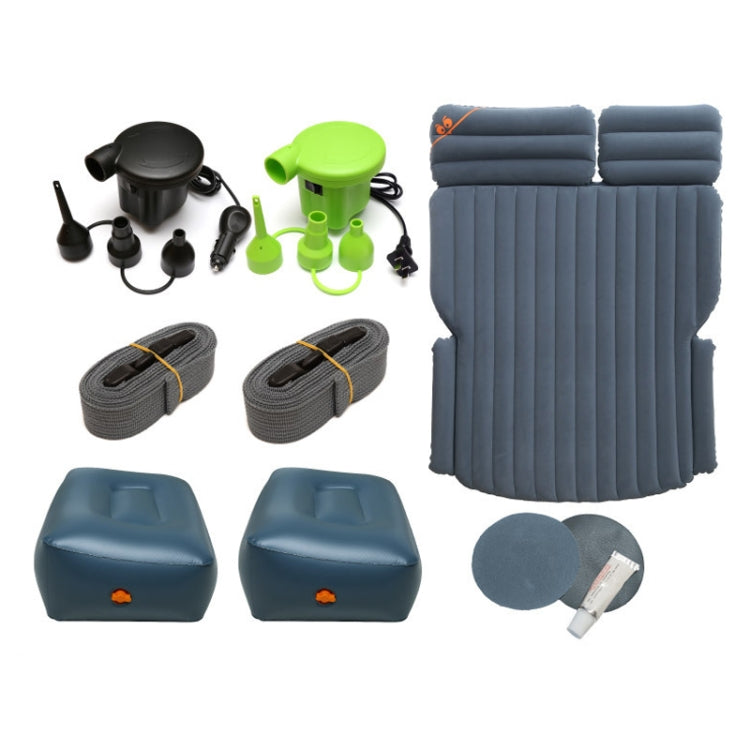 03-A3-6 Flocking Car / Household + 2 Step Stool 6-port 6/4 Ratio Multifunctional Travel Inflatable Mattress Air Bed Camping Back Seat Couch