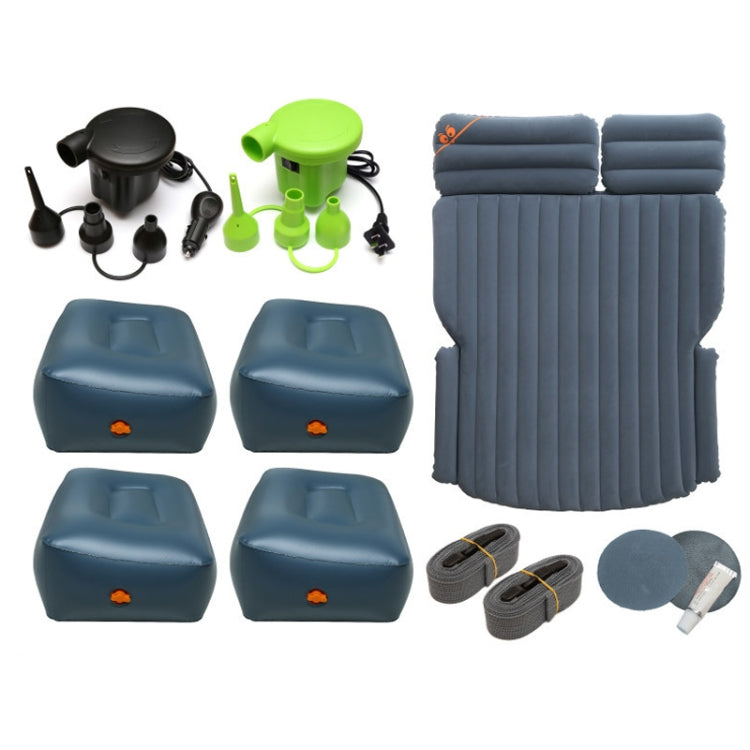 04-A4-6 Flocking Car / Household + 4 Step Stool 6-port 6/4 Ratio Multifunctional Travel Inflatable Mattress Air Bed Camping Back Seat Couch