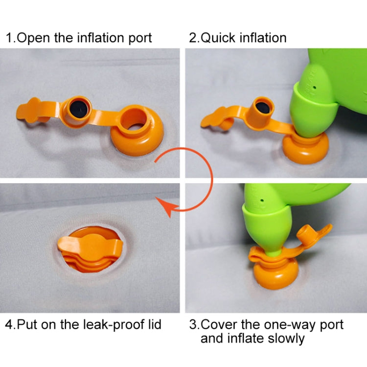 05-A5-6 Flocking Car / Household + 2 Square Stool 6-port 6/4 Ratio Multifunctional Travel Inflatable Mattress Air Bed Camping Back Seat Couch