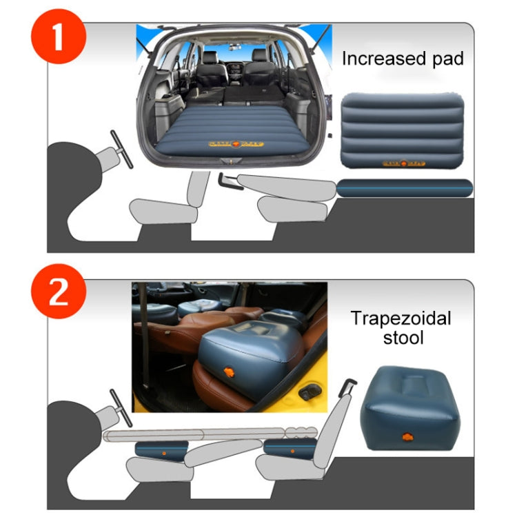 06-A6-6 Flocking Car/Household + 4 Step & 2 Square Stool 6-port 6/4 Ratio Multifunctional Travel Inflatable Mattress Air Bed Camping Back Seat Couch