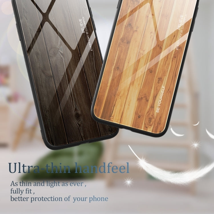 For Samsung Galaxy S24 FE 5G Wood Grain Glass Phone Case