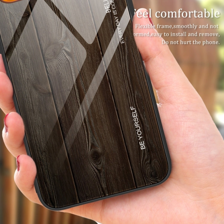 For Samsung Galaxy S24 FE 5G Wood Grain Glass Phone Case