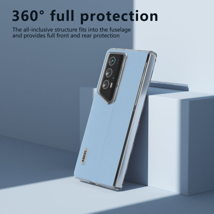 For Honor Magic V2 RSR Porsche Design ABEEL Transparent Frame Genuine Leather Wave Phone Case