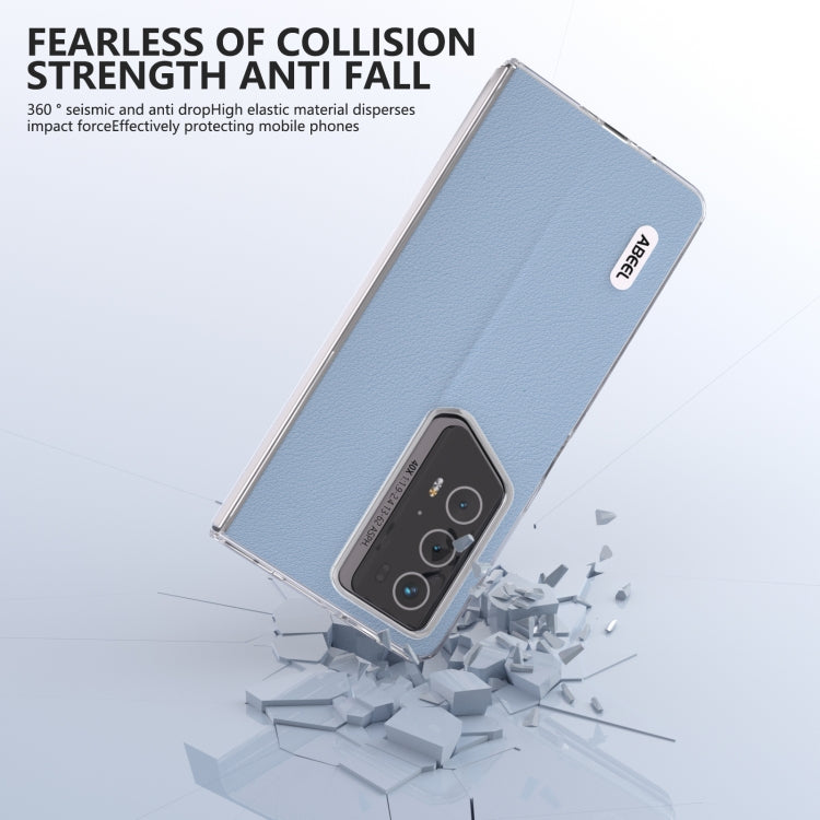 For Honor Magic V2 RSR Porsche Design ABEEL Transparent Frame Genuine Leather Wave Phone Case