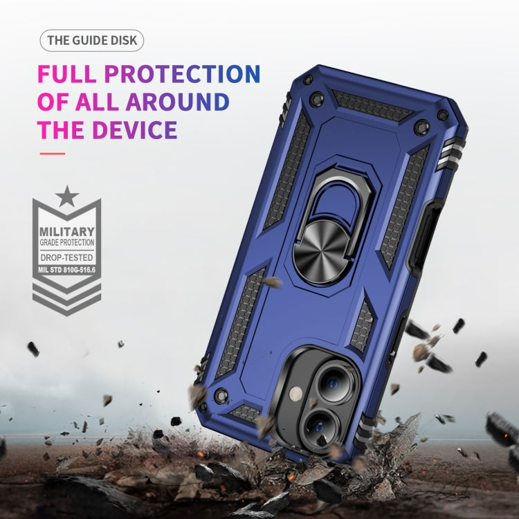 For iPhone 16 Shockproof TPU Hybrid PC Phone Case with Holder