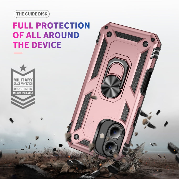 For iPhone 16 Shockproof TPU Hybrid PC Phone Case with Holder