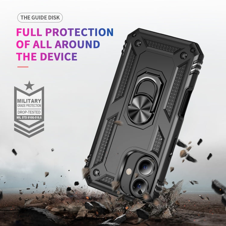 For iPhone 16 Plus Shockproof TPU Hybrid PC Phone Case with Holder