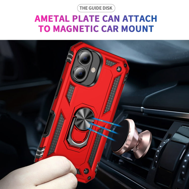 For iPhone 16 Plus Shockproof TPU Hybrid PC Phone Case with Holder
