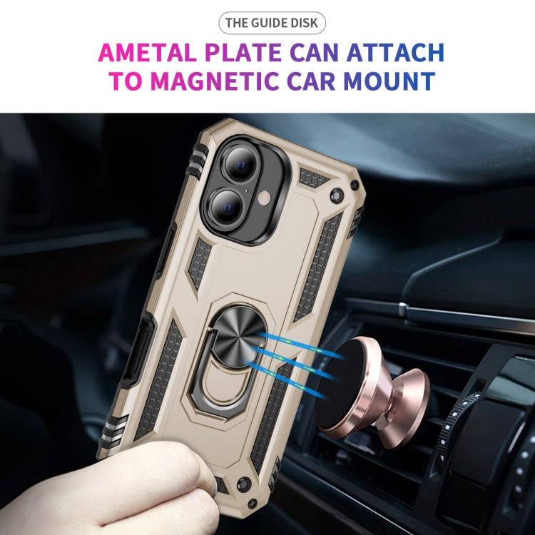 For iPhone 16 Plus Shockproof TPU Hybrid PC Phone Case with Holder