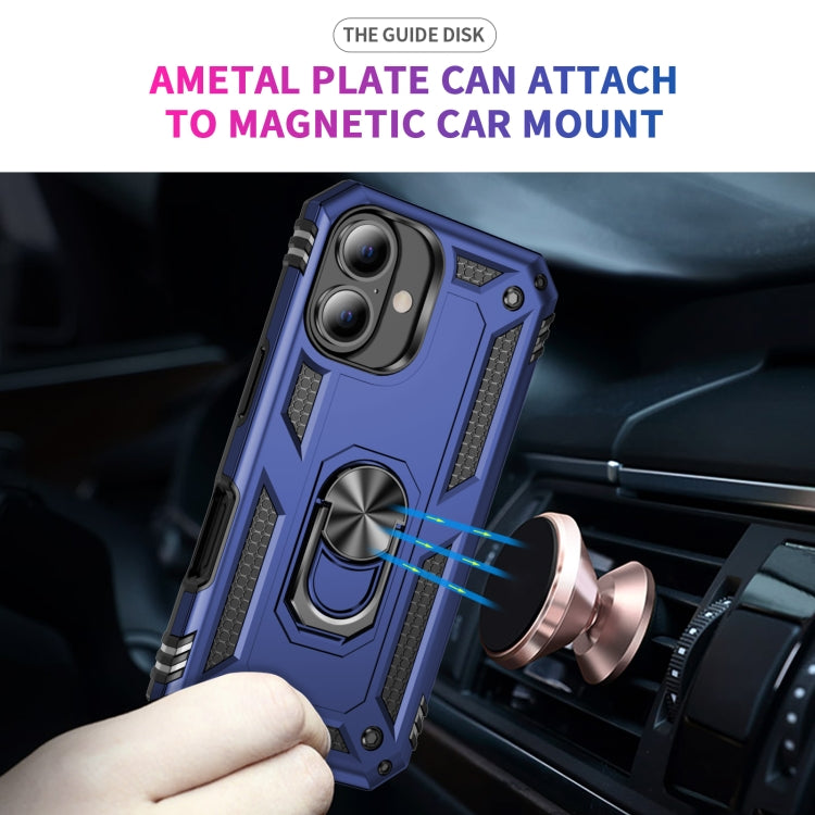 For iPhone 16 Plus Shockproof TPU Hybrid PC Phone Case with Holder