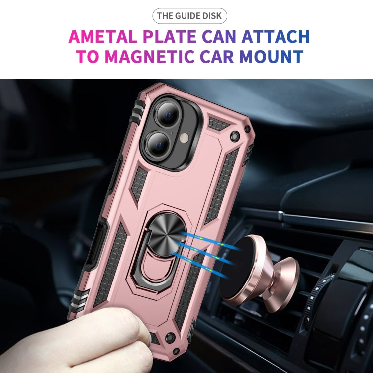 For iPhone 16 Plus Shockproof TPU Hybrid PC Phone Case with Holder