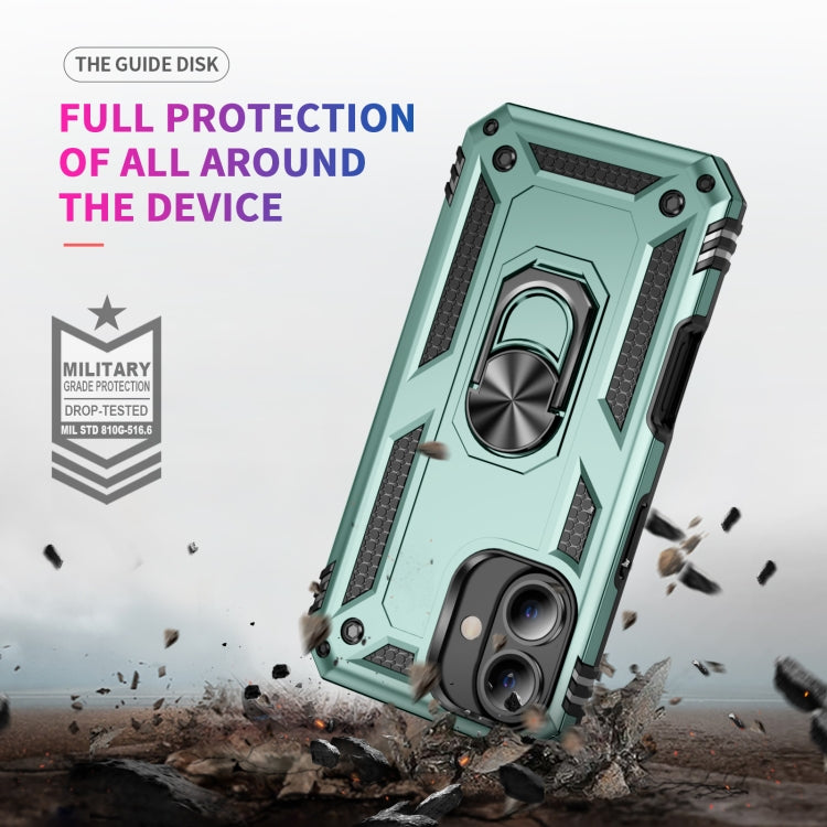 For iPhone 16 Plus Shockproof TPU Hybrid PC Phone Case with Holder