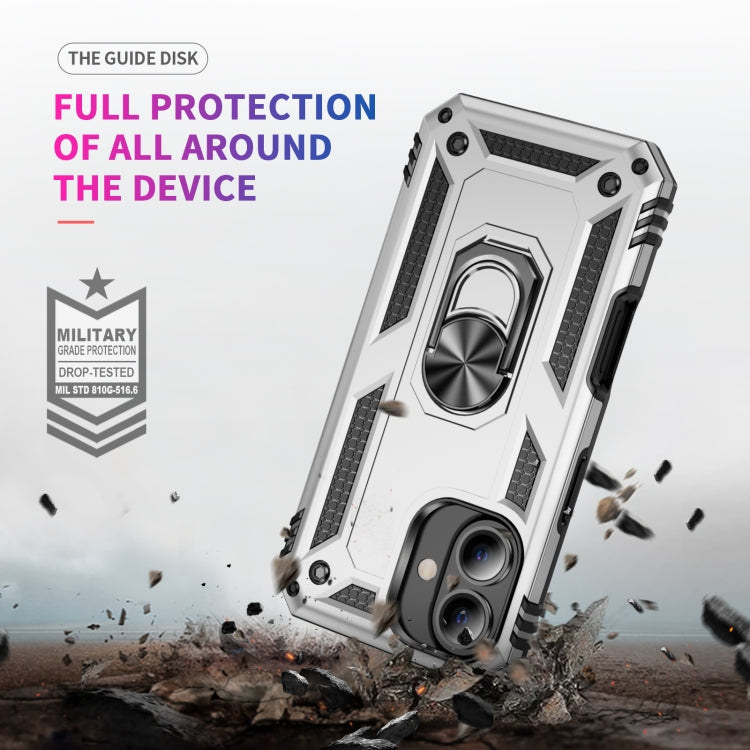 For iPhone 16 Plus Shockproof TPU Hybrid PC Phone Case with Holder