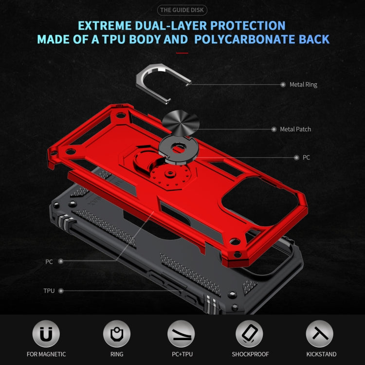 For iPhone 16 Pro Shockproof TPU Hybrid PC Phone Case with Holder