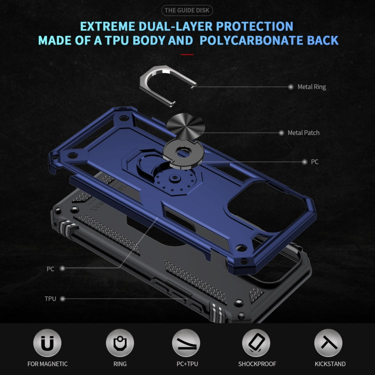 For iPhone 16 Pro Shockproof TPU Hybrid PC Phone Case with Holder