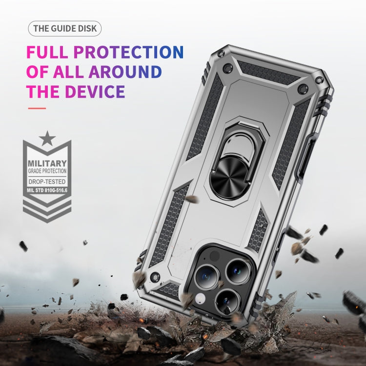 For iPhone 16 Pro Shockproof TPU Hybrid PC Phone Case with Holder