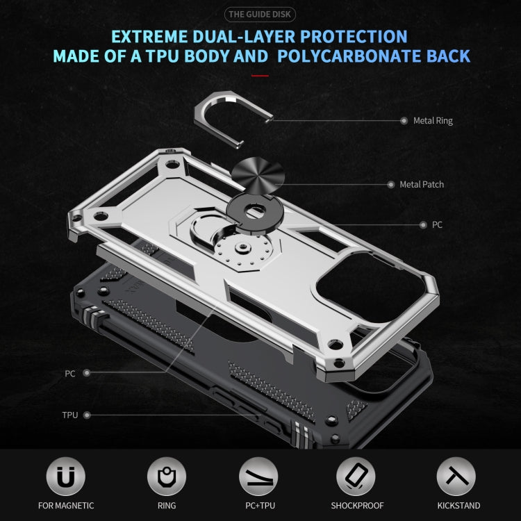 For iPhone 16 Pro Shockproof TPU Hybrid PC Phone Case with Holder