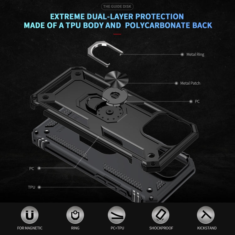 For iPhone 16 Pro Max Shockproof TPU Hybrid PC Phone Case with Holder