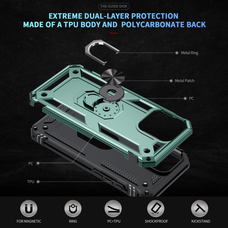 For iPhone 16 Pro Max Shockproof TPU Hybrid PC Phone Case with Holder