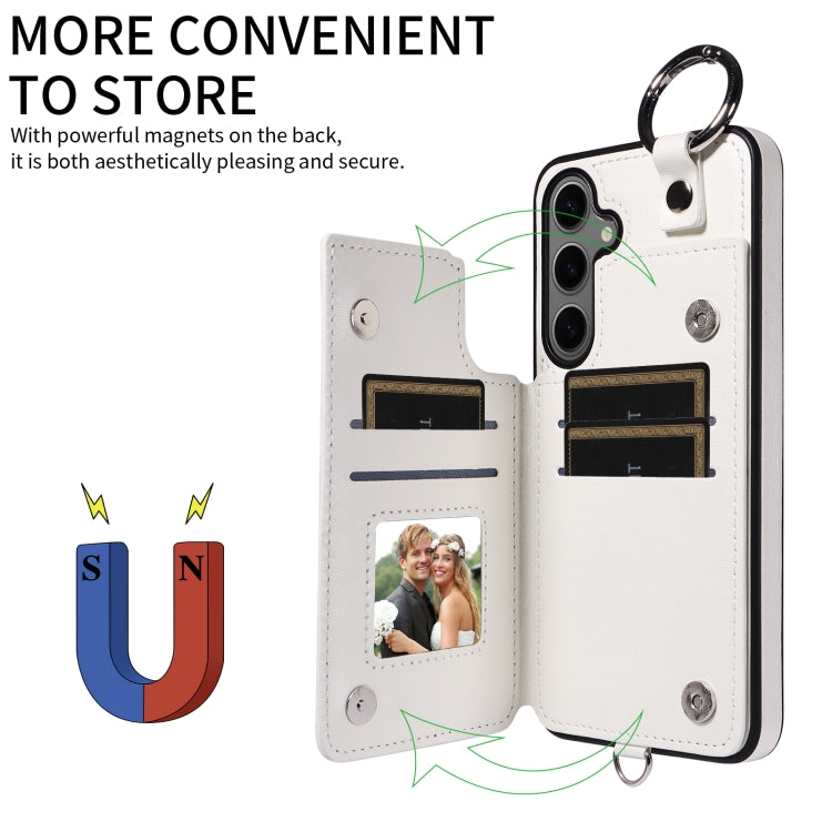 For Samsung Galaxy S24+ 5G Rhombic Texture Card Bag Phone Case with Short Lanyard