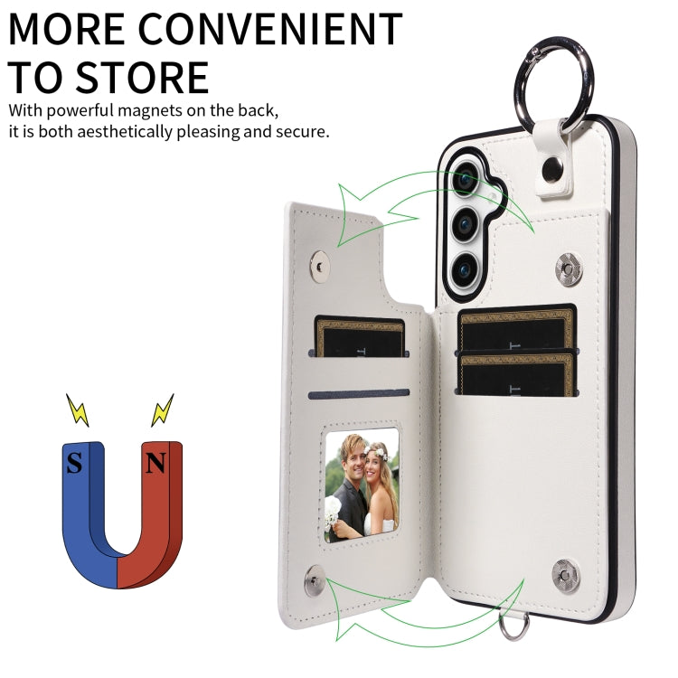 For Samsung Galaxy S23 FE 5G Rhombic Texture Card Bag Phone Case with Short Lanyard