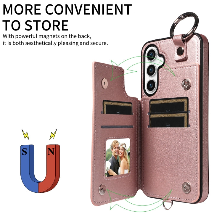 For Samsung Galaxy S23 FE 5G Rhombic Texture Card Bag Phone Case with Short Lanyard