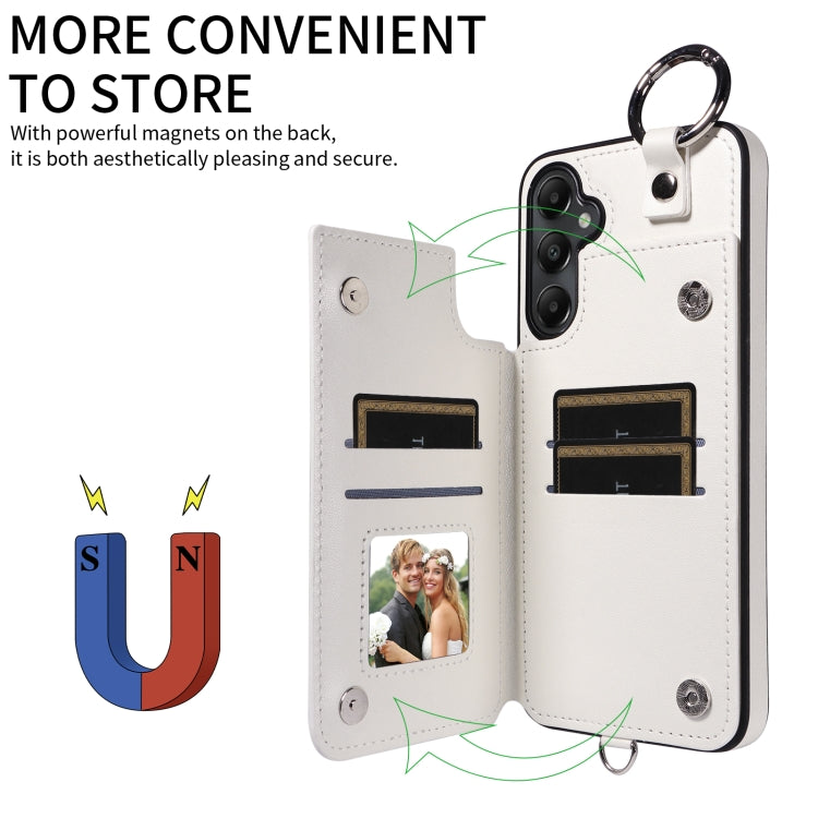 For Samsung Galaxy A05s Rhombic Texture Card Bag Phone Case with Short Lanyard