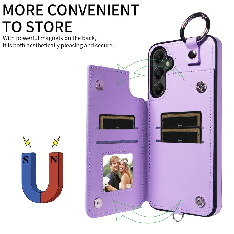 For Samsung Galaxy A05s Rhombic Texture Card Bag Phone Case with Short Lanyard